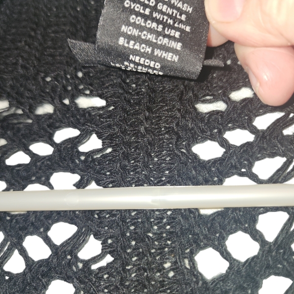 Black Open Knit Women's Sweater Vest - Picture 3 of 4